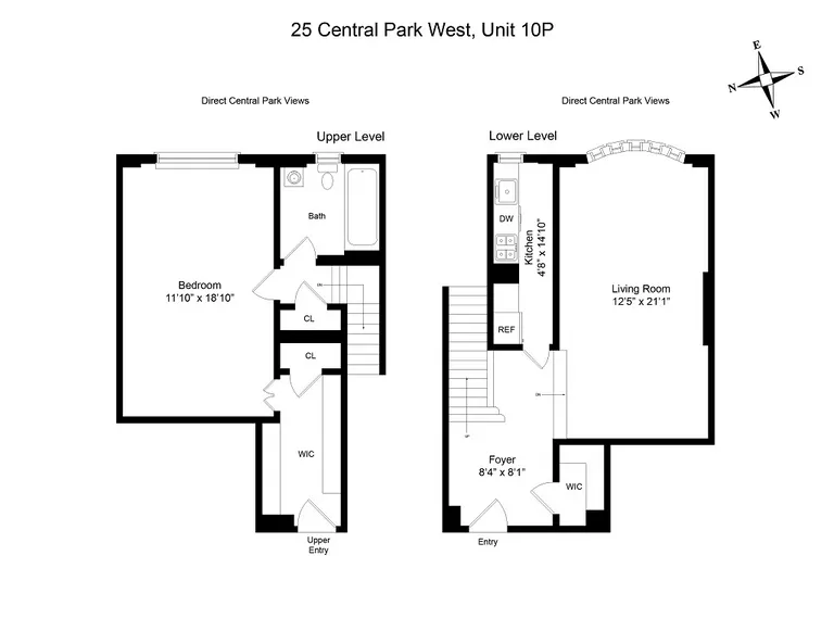 25 Central Park West, 10P | floorplan | View 9
