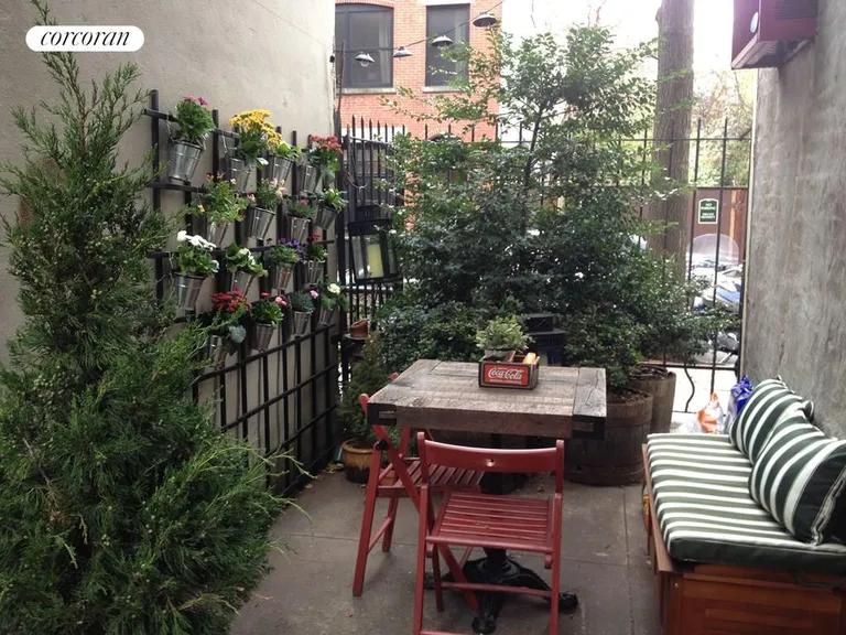 New York City Real Estate | View 99 State Street, 1E | Lovely private yard- a gardener's delight | View 8