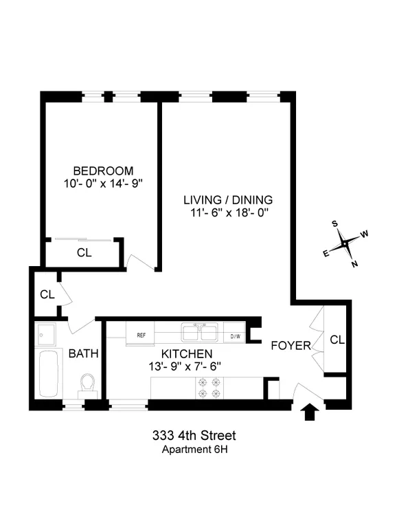 333 4th Street, 6H | floorplan | View 5