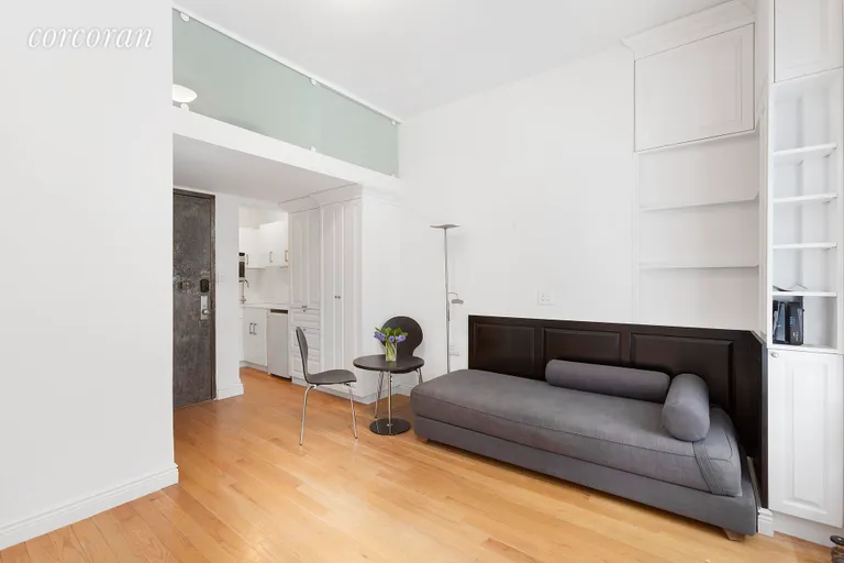 New York City Real Estate | View 163 West 79th Street, 4F | Living space with overhead storage | View 2