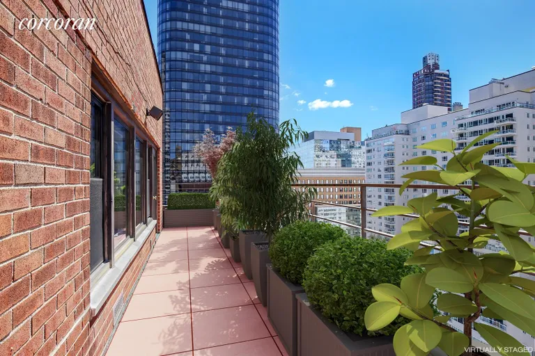 New York City Real Estate | View 220 East 67th Street, PHCD | Terrace - Accessed from the Living Room | View 8