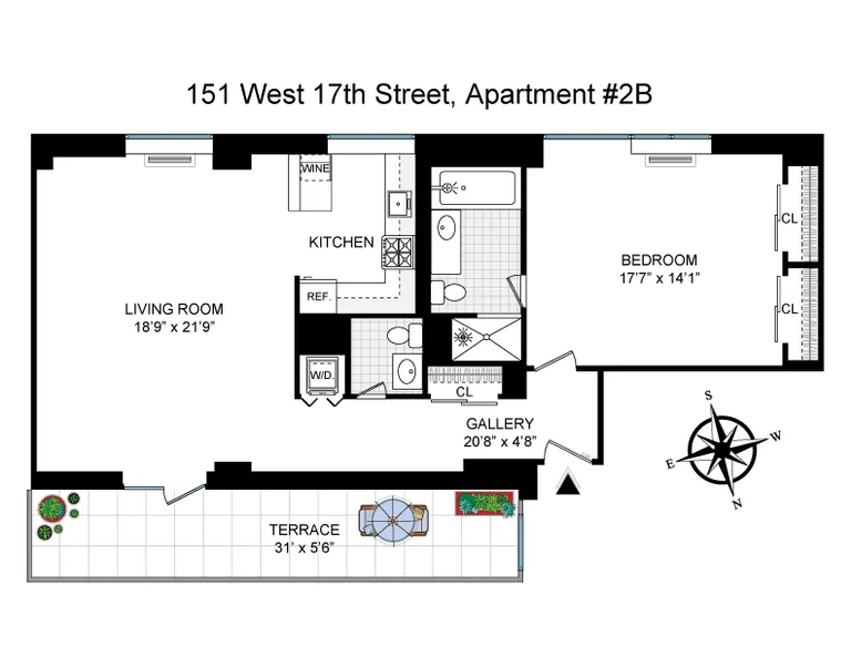 151 West 17th Street, 2B | floorplan | View 10