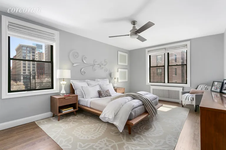 New York City Real Estate | View 30 East 9th Street, 5LL | Spacious corner Master Bedroom  | View 4