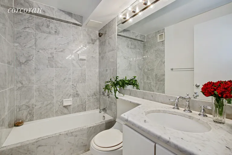 New York City Real Estate | View 45 East 25th Street, 23D | Bathroom in sparkling Carrara marble! | View 5