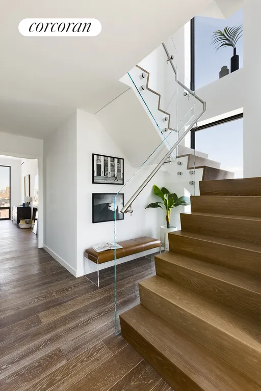 New York City Real Estate | View 287 East Houston Street, PHB | Sun flooded stairs to bedroom level | View 8