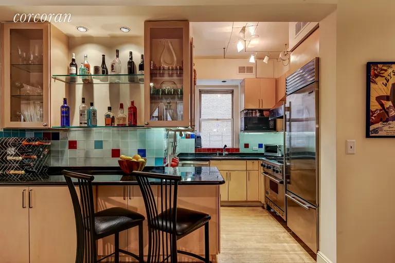 New York City Real Estate | View 17 West 71st Street, 3C | Breakfast bar with additional storage | View 2