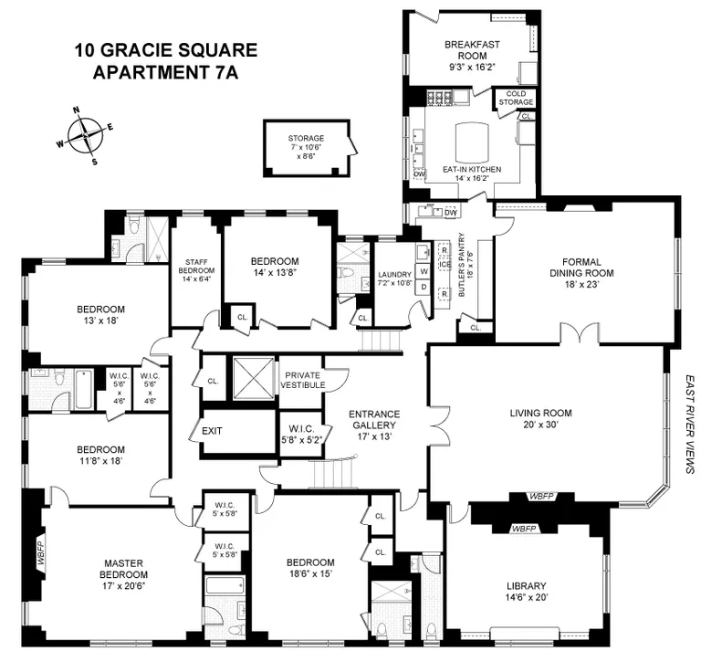 10 Gracie Square, 7A | floorplan | View 13