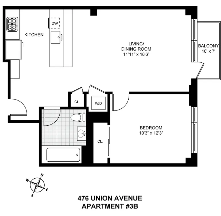 476 Union Avenue, 3B | floorplan | View 2