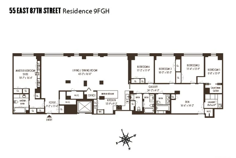 55 East 87th Street, 9FGH | floorplan | View 11