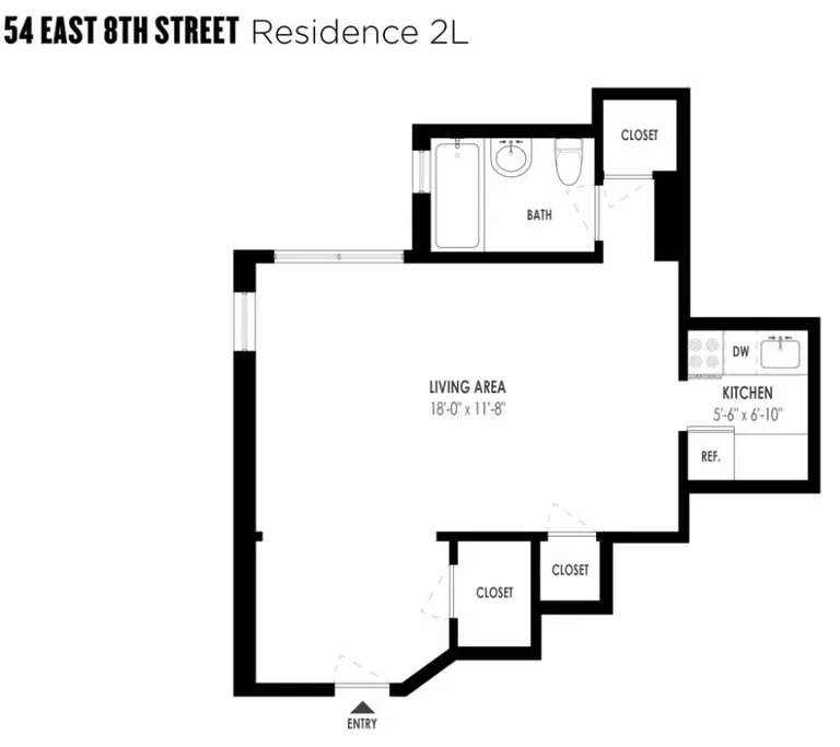 54 East 8th Street, 2L | floorplan | View 5