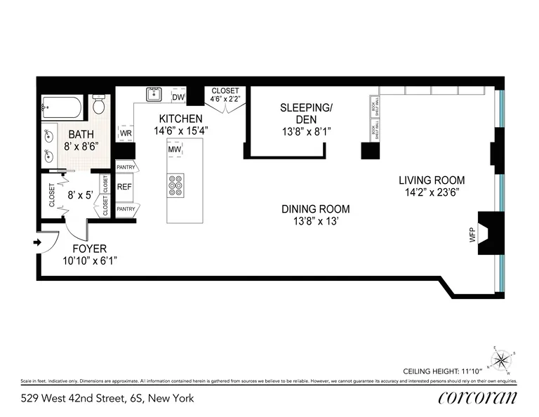 529 West 42nd Street, 6S | floorplan | View 7