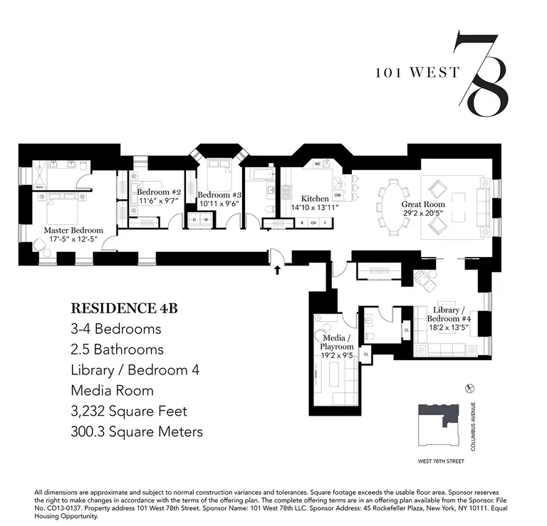 101 West 78th Street, 4B | floorplan | View 13