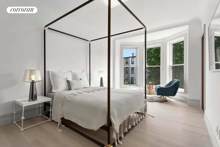 New York City Real Estate | View 194 MacDonough Street | Master Bedroom with Bay Window | View 5