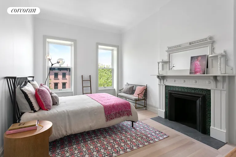 New York City Real Estate | View 194 MacDonough Street | Fourth Bedroom with Fireplace | View 10