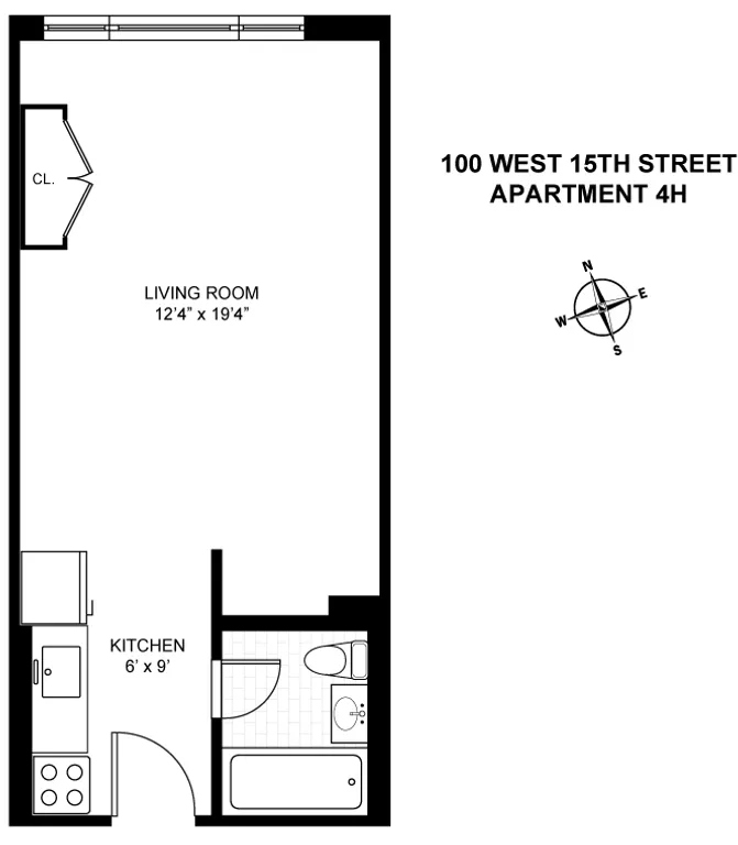 100 West 15th Street, 4H | floorplan | View 5