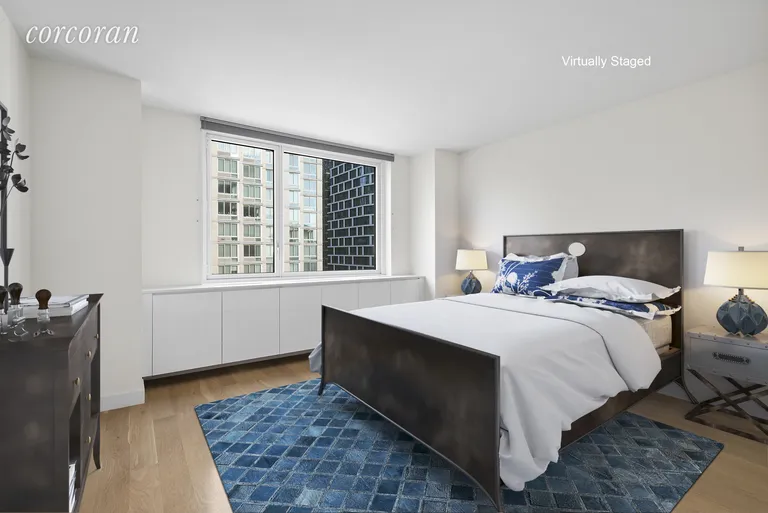 New York City Real Estate | View 301 West 53rd Street, 17H | Extra large bedroom (virtually staged) | View 3