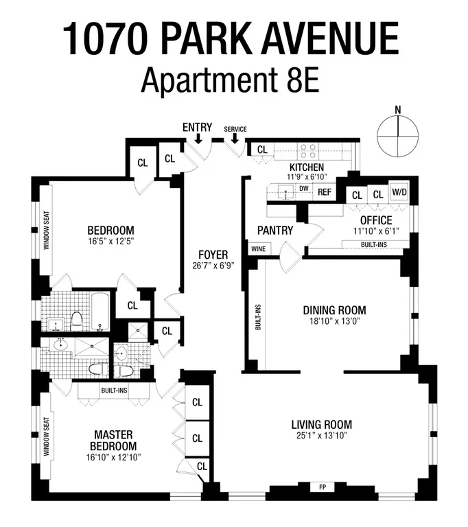 1070 Park Avenue, 8E | floorplan | View 12