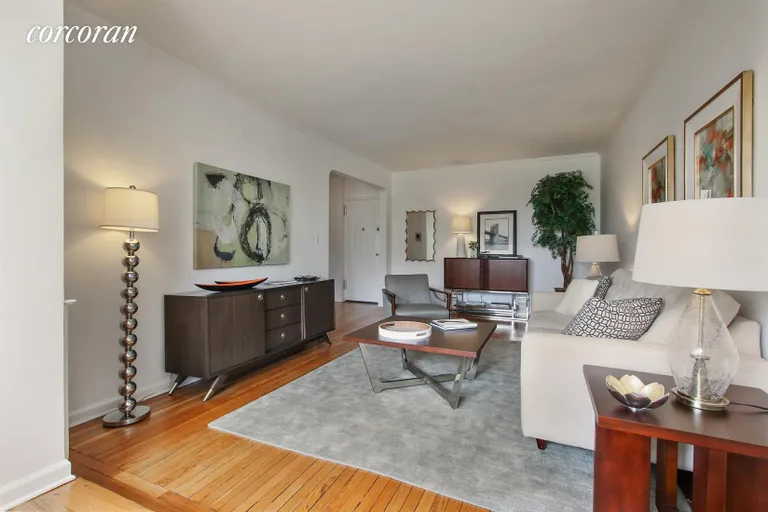 New York City Real Estate | View 425 Central Park West, 6C | Spacious living room with hardwood floors | View 2