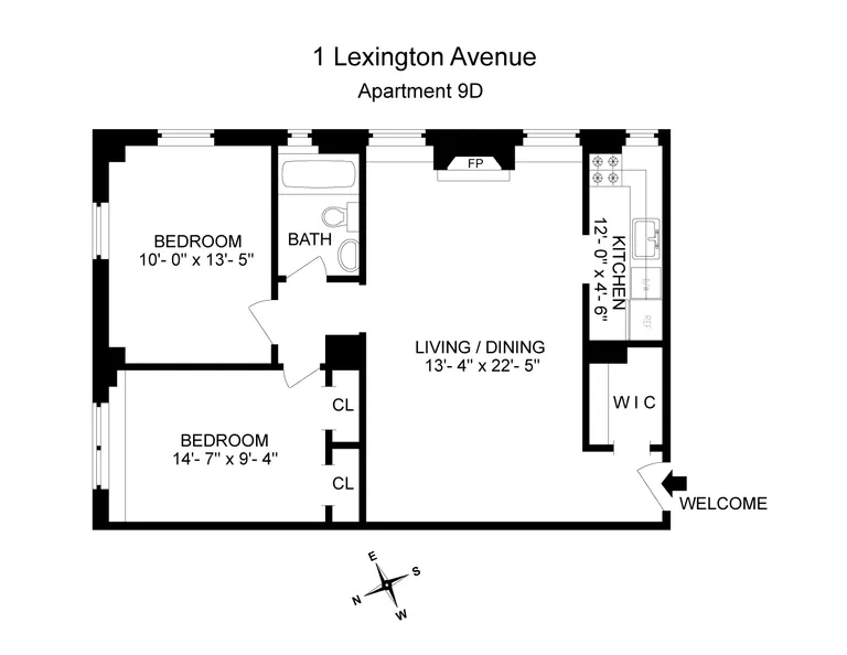 1 Lexington Avenue, 9D | floorplan | View 12