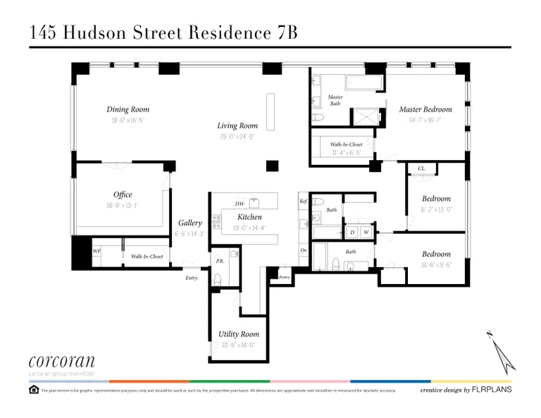 145 Hudson Street, 7B | floorplan | View 10