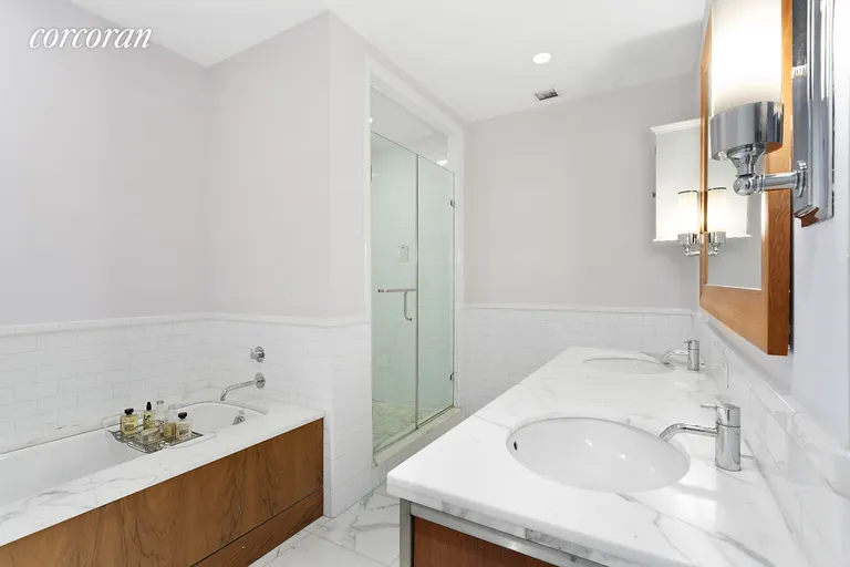 New York City Real Estate | View 150 Nassau Street, 19A | Spa like master bath | View 5