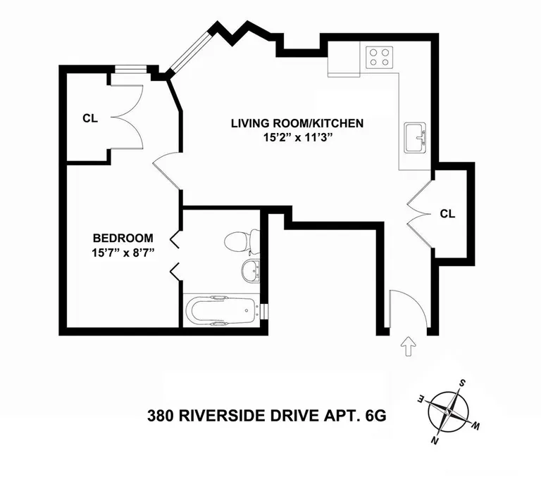 380 Riverside Drive, 6G | floorplan | View 5
