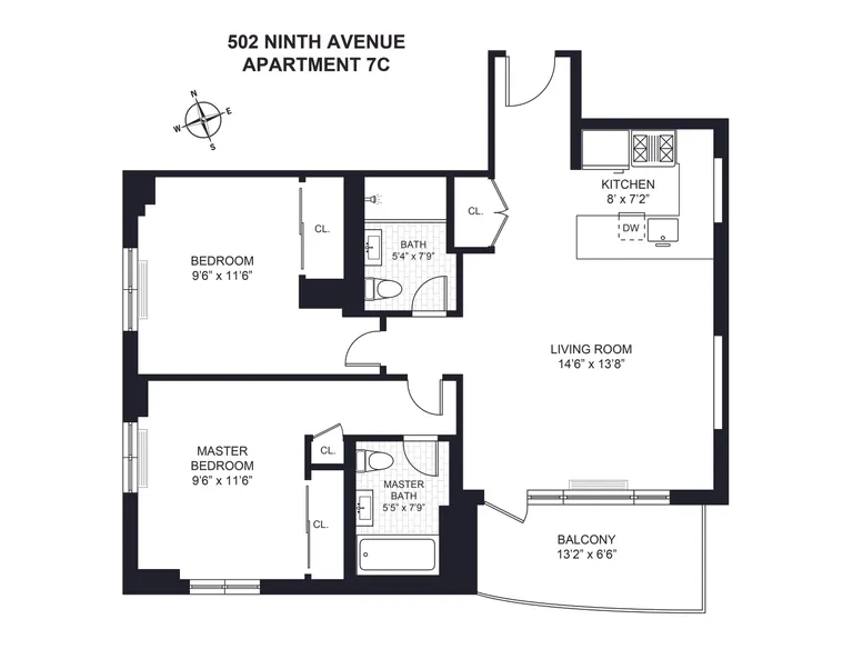 502 Ninth Avenue, 7C | floorplan | View 8