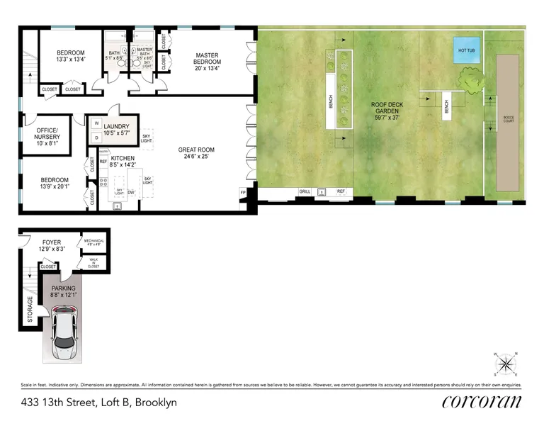 444 12th Street, Loft B | floorplan | View 12