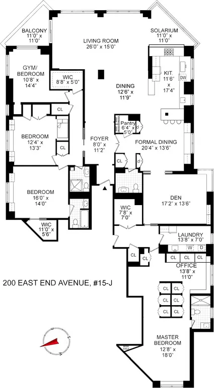 200 East End Avenue, 15-J | floorplan | View 9