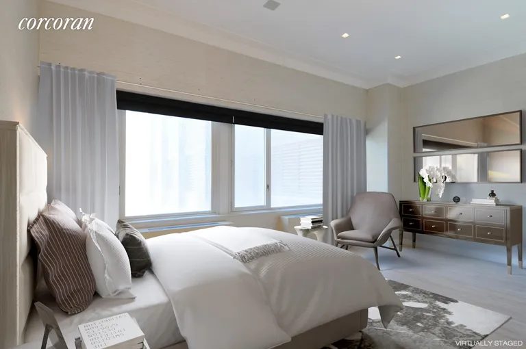 New York City Real Estate | View 322 West 57th Street, 15D | Master Bedroom (Virtually Staged) | View 4