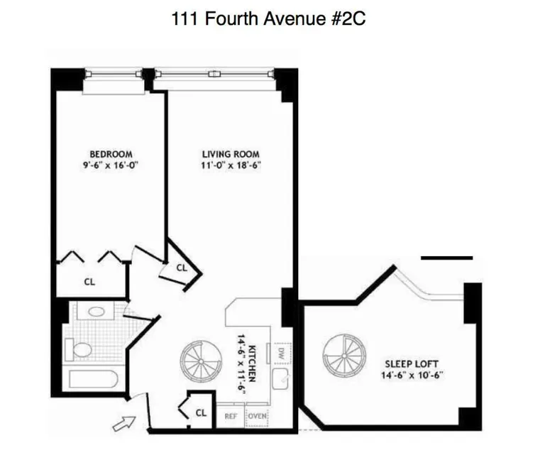 111 FOURTH AVENUE, 2C | floorplan | View 5