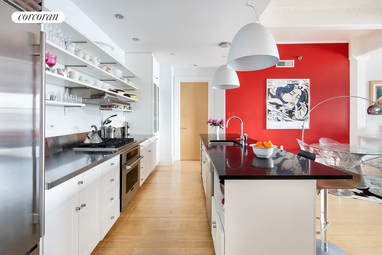 New York City Real Estate | View 70 Washington Street, 9A | Chef's open kitchen with high end appliances | View 5