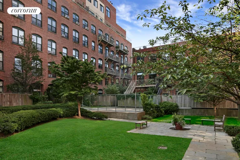 New York City Real Estate | View 444 12th Street, 1B | Lush Common Courtyard  | View 12