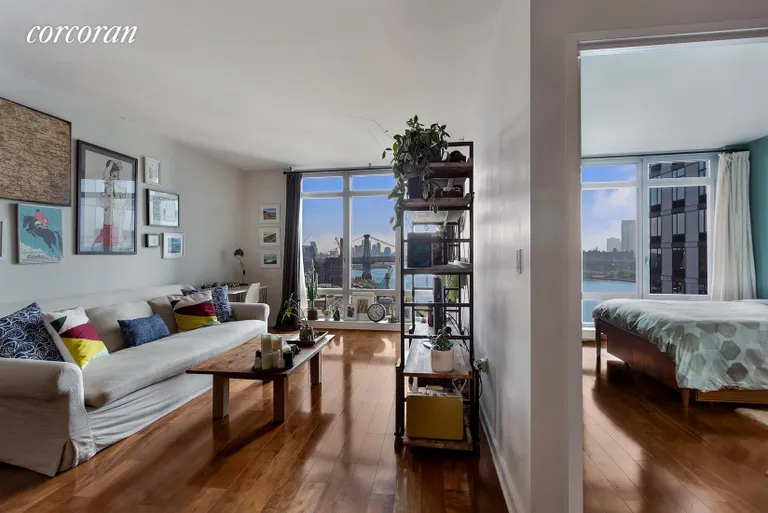 New York City Real Estate | View 2 Northside Piers, 19B | Living Room | View 7