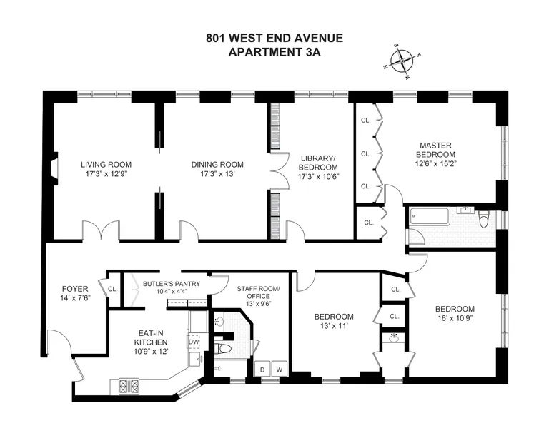 801 West End Avenue, 3A | floorplan | View 8