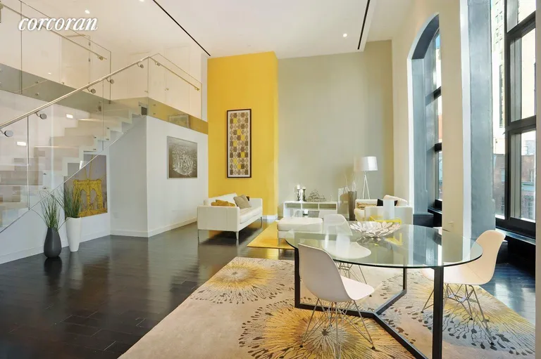 New York City Real Estate | View 15 Union Square West, 4D | Customized glass staircase  | View 2