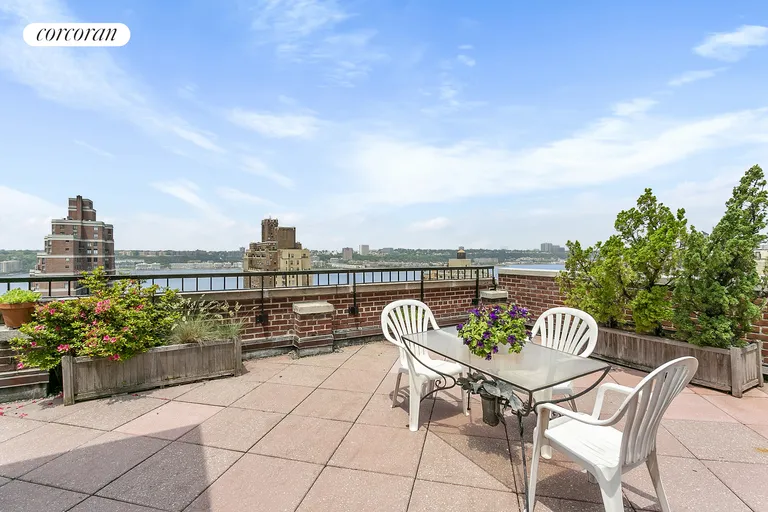 New York City Real Estate | View 710 West End Avenue, PHA | North corner of terrace | View 8