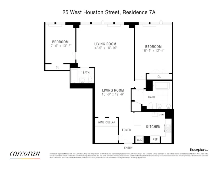 25 West Houston Street, 7A | floorplan | View 5