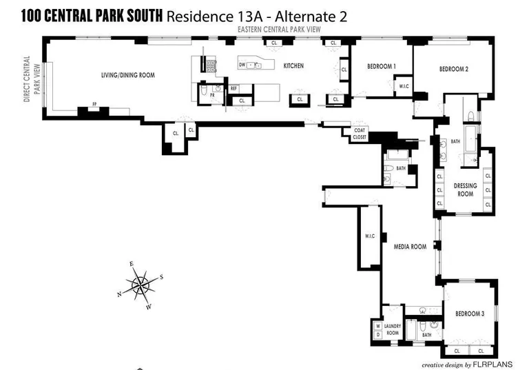 100 Central Park South, 13A | floorplan | View 12