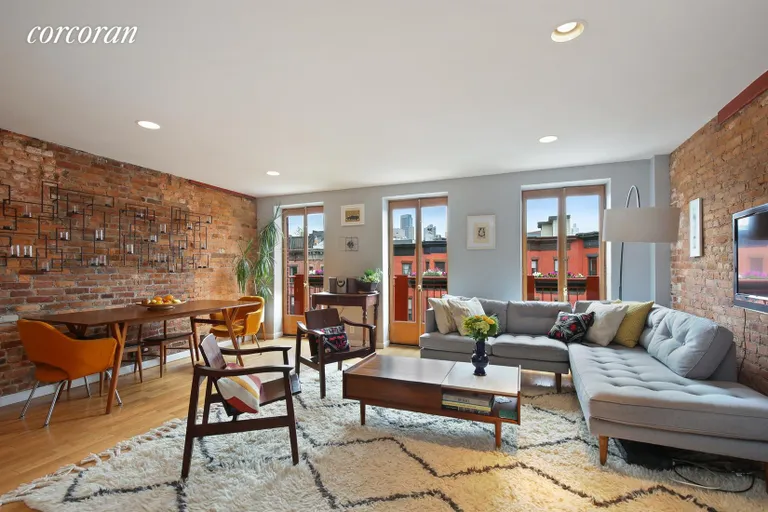 New York City Real Estate | View 694 De Graw Street, 3 | Living/dining room with oversized windows | View 2