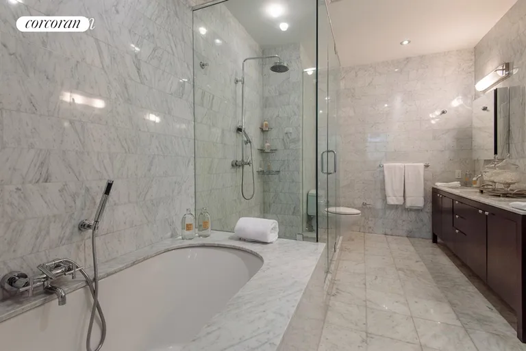 New York City Real Estate | View 72 Mercer Street, 2 WEST | Marble  tiled Master bathroom | View 8