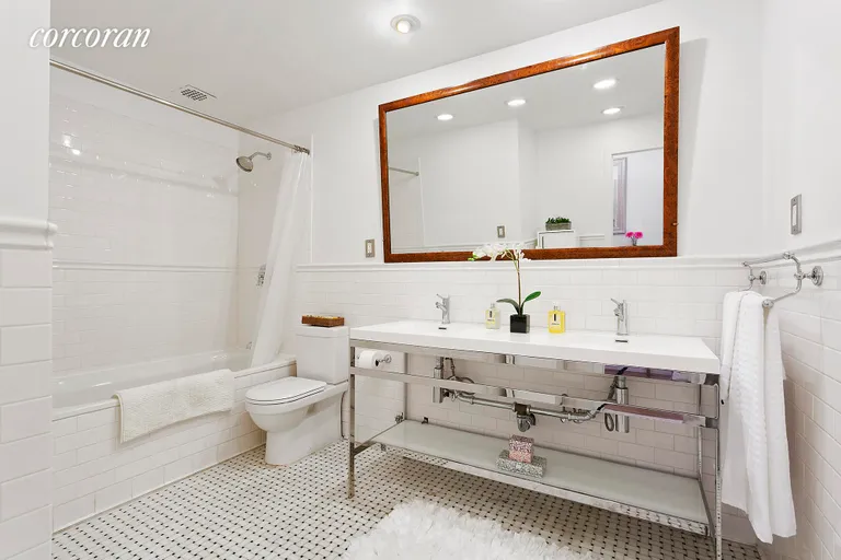 New York City Real Estate | View 75 Livingston Street, 4E | Spacious renovated bathroom offers double sinks | View 5