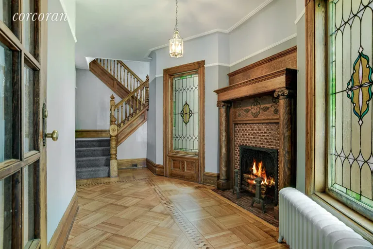 New York City Real Estate | View 452 Marlborough Road | Beautiful entry foyer leading to the upper dupex | View 3