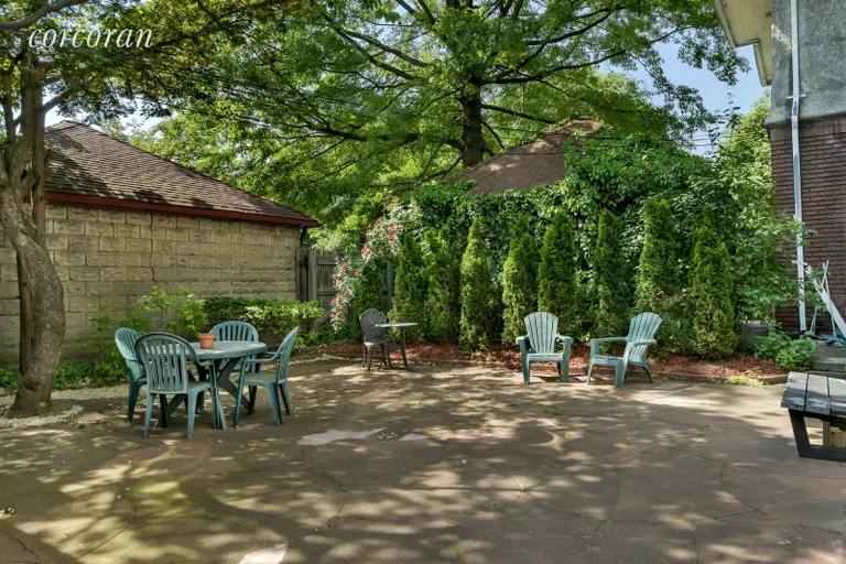 New York City Real Estate | View 452 Marlborough Road | Very private and lushly landscaped backyard  | View 15