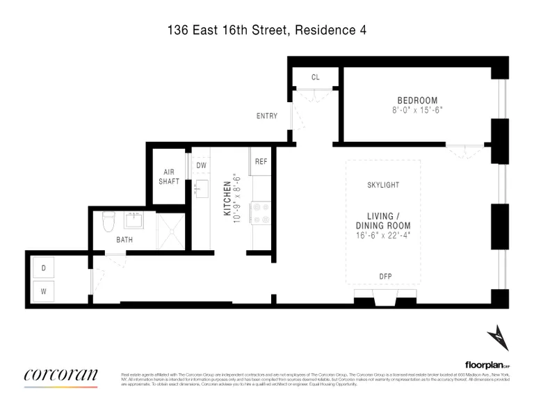 136 East 16th Street, 4 | floorplan | View 5