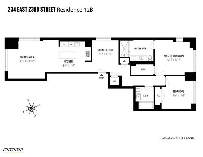 234 East 23rd Street, 14B | floorplan | View 8