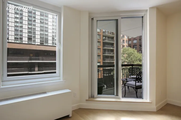 New York City Real Estate | View 333 Rector Place, 511 | Terrace Entrance from Living Room | View 3