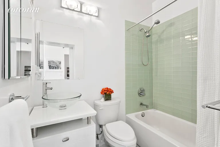 New York City Real Estate | View 77 Bleecker Street, 1215 | Beautifully renovated white on white bathroom. | View 5