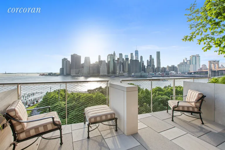 New York City Real Estate | View 90 Furman Street, N1001 | Terrace off Living Room & Master | View 27
