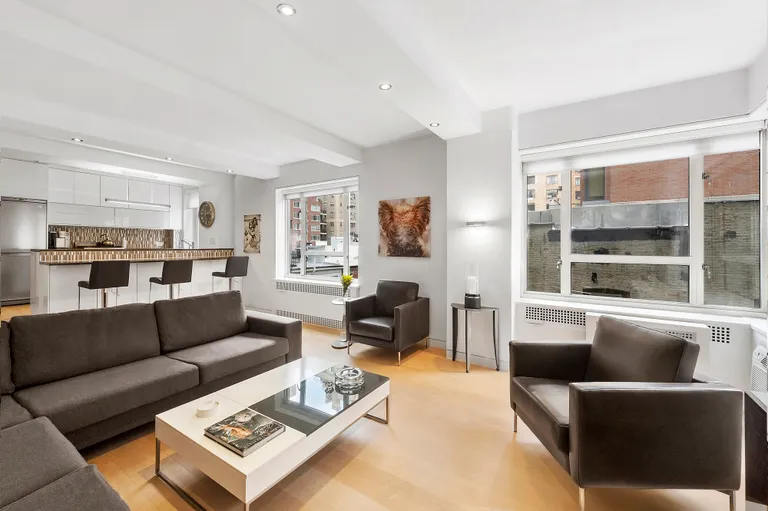 New York City Real Estate | View 20 East 35th Street, 7G | Relax in the Spacious Sunken Living Room  | View 3
